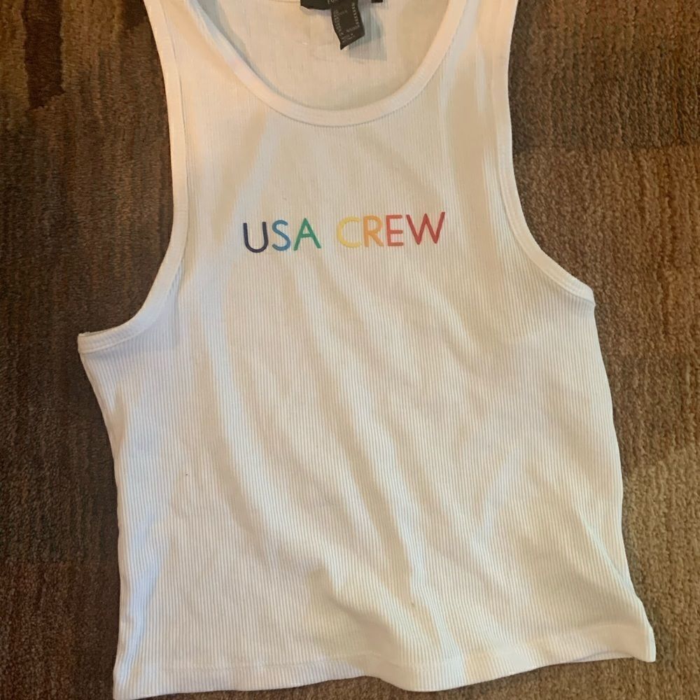Forever 21 USA CREW tank - crop top NWOT
